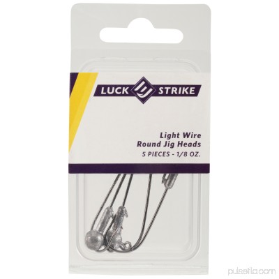 Luck-E-Strike Light Wire Round Jig Head Fishing Hooks 5 ct Pack 000968521
